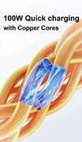 Kabel pengisi daya cepat untuk Iphone 15, kabel Pd Usb C ke Usb C