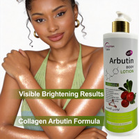 Lotion corporelle éclaircissante naturelle pour femmes à l'alpha-arbutine, au collagène, à la vitamine E et à l'acide hyaluronique, anti-taches brunes et hydratante
