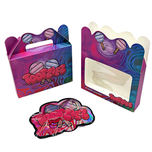 Trong kho thiết kế mới màu hồng Lollipop Mylar hộp và túi cho edibles mùi bằng chứng với cửa sổ hộp - Product Image 2