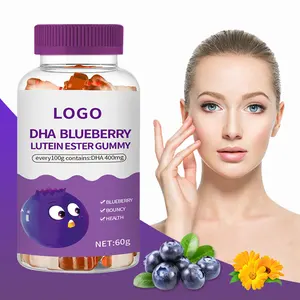 High absorption DHA blueberry probiotics gummies supplement for eye care brain supplement for kid study