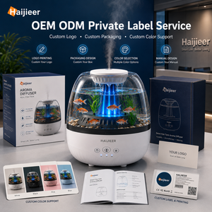 Yeni Gelen 350ml Yağmur Damlası Akvaryum Balık Tankı Aroma Difüzörü Esansiyel Yağ Difüzörü Nemlendirici Gece Lambası ile Ev Dekorasyonu için - Product Image 3