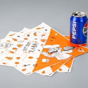 Papier d'emballage pour hamburgers, papier ciré de qualité alimentaire, personnalisé avec logo imprimé, résistant à la graisse, pour charcuterie, papier ciré pour sandwichs, vente en gros - Product Image 1