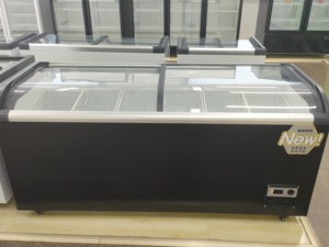 高品質業務用水平アイランドフリーザー、エンブラココンプレッサー搭載、空冷式、自動霜取り、ステンレス製ディスプレイ - Product Image 2