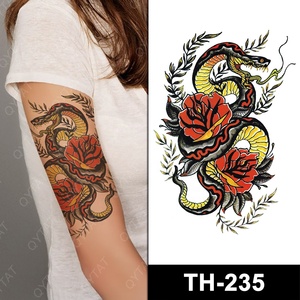 Venta caliente de alta calidad no tóxico Cool Men Tattoo Designs Fake Animal Water Transfer Temporal Snake Tattoo Sticker - Product Image 2