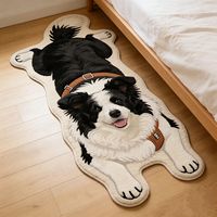 Tapis de sol en fausse fourrure de cachemire à motif de dessin animé mignon en forme d'alien, tapis de chevet doux, décoration de salon