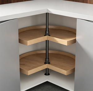 Fabriqué en Chine, <span class=keywords><strong>étagère</strong></span> d'angle rotative à 2 niveaux en bois, Lazy Susan, 360° °   Organisateur de rangement d'angle <span class=keywords><strong>pivotant</strong></span> pour <span class=keywords><strong>cuisine</strong></span> - Product Image 1