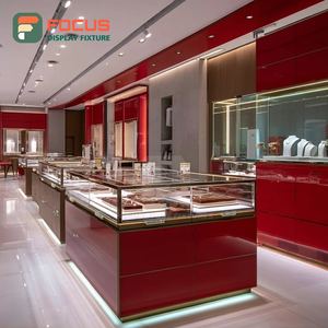 Minimalist Luxury Jewelry Display Cabinet Laminated Finish Jewelry Shop Showcase Cabinet - Product Image 1
