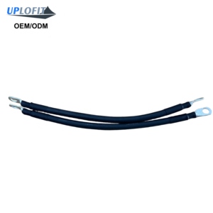 Cavo di avviamento per batteria da 12 pollici, calibro 4, coppia <span class=keywords><strong>EVR</strong></span> 25mm nero con terminali ad anello in rame da 3/8 di pollice, per uso industriale in stazioni di alimentazione - Product Image 1