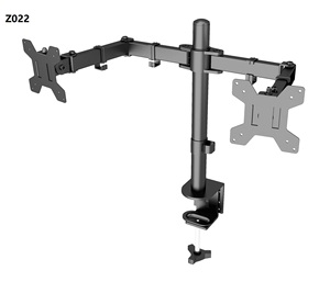 แท่นวางสำหรับแล็ปท็อปและมอนิเตอร์ขาตั้งแบบสองแขนสำหรับจอคอมพิวเตอร์ที่ยึดกับโต๊ะ - Product Image 4