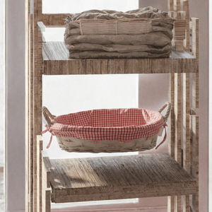 <b>Wicker</b> Storage <b>Basket</b> with Removable Liner Foldable Handle Handwoven Organizer Tray <b>for</b> Kitchen Bathroom Picnic - Product Image 3