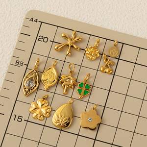 สร้อยคอพร้อมจี้รูปต้นพืชแบบสดๆทำจา<span class=keywords><strong>ก</strong></span>สเตนเลสสตีล18K เครื่องประดับชุบทอง18K แบบ DIY - Product Image 2