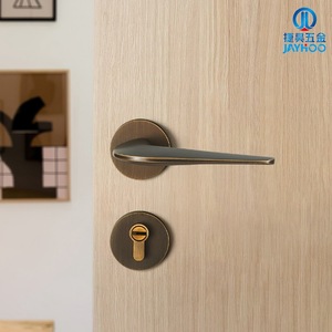 กุญแจล็อคประตูแบบก้านโยก Jiehao ทำจากทองแดงแท้ ไม่ใช้กุญแจ แบบแยกส่วน พร้อมระบบแม่เหล็ก ปิดเงียบ สำหรับใช้ภายใน - Product Image 4