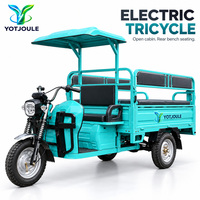 YOTJOULE Kendaraan Roda Tiga Listrik untuk Penumpang dan Barang, Becak Listrik dengan Kanopi dan Kursi untuk Transportasi Lokal