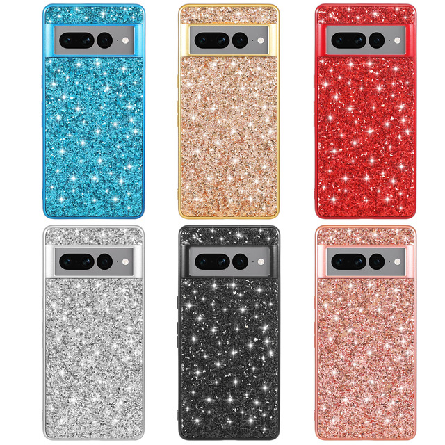 Bling Bling Glitter Silicon Mobile Cell Phone Back Cover Case for Google Pixel 9 Pro Pixel 8 7 Pro 6A 10 Pro