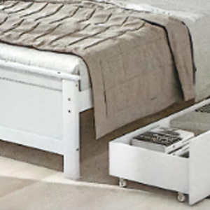<span class=keywords><strong>Lit</strong></span> simple pour enfant en bois massif blanc moderne avec <span class=keywords><strong>tiroir</strong></span> pour garçons - Product Image 5