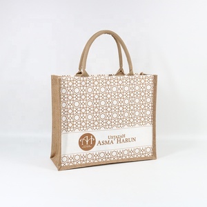 Sac fourre-tout en toile de Jute, Film plastique épais laminé de haute qualité imperméable à l'eau voyage plage shopping - Product Image 4
