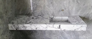 Lavabo de Mármol Gris Calacatta, Pedestal de Baño, Lavabo de Mármol Natural - Product Image 3