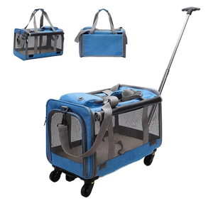 Sac de transport pour animaux de compagnie à roulettes amovibles, respirant, pliable, pour chiens et chats, pour petits animaux - Product Image 1