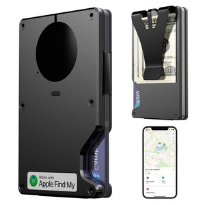 Slim Aluminum <b>Card</b> <b>Holder</b> <b>Wallet</b> 35mm With Apple Find My Compatible RFID Blocking Clip Design - Product Image 1