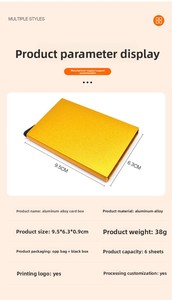 Cartera Minimalista de Aluminio de Alta Calidad con Bloqueo RFID, Impresa con Láser, <span class=keywords><strong>para</strong></span> Tarjetas de Crédito, Ideal <span class=keywords><strong>para</strong></span> Negocios - Product Image 4