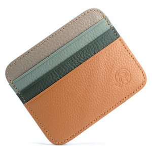 Porte-cartes multifonction en cuir véritable minimaliste, étui pour carte de <span class=keywords><strong>bus</strong></span>, permis de conduire, badge d'identité, porte-cartes de crédit - Product Image 4