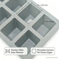 Bac à glaçons en silicone écologique sans BPA, 10 cavités, moule à glaçons facile à démouler pour whisky et cocktails