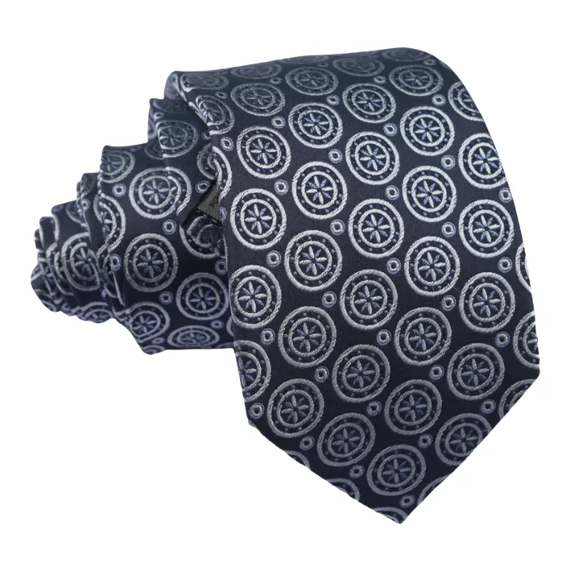 Cravatte di seta su misura italiana Jacquard intrecciate sette pieghe