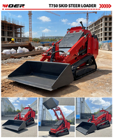 Woer Fabricant Chinois Mini Heavy Duty Skid Steer Loader Marcher Derrière Stand sur le Jardin Tracked Skid Steer Loader Bucket