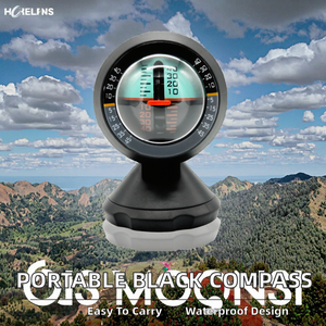 Boussole noire pliable RF pour véhicule, inclinomètre de voiture avec affichage à cadran et pointeur, pour camping, randonnée, sports et tourisme (vente en gros) - Product Image 2