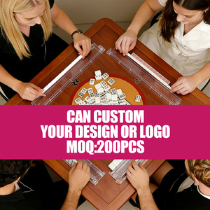 Mahjong en acrylique marbré gravé, design américain, transparent, vert-bleu, de luxe, personnalisé, multi-couches, en gros - Product Image 3