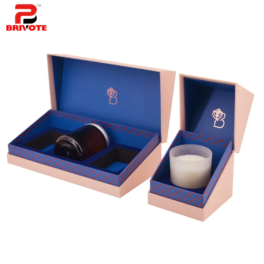 Pote vazio de vela de luxo personalizado, pote de vela vazio com tampa de embalagem de presente, caixa perfumada personalizada