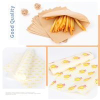 100% sicheres, biologisch abbaubares Lebensmittel-Burger-Sandwich-Verpackungspapier, Lebensmittelgeeignetes, schwarzes, gemustertes, personalisiertes, fettdichtes, bedrucktes Backpapier