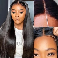Perruques sans colle en cheveux humains Remy 100% pré-coupées 13*4 Lace Front, lisses, cuticules alignées, 30 pouces, vente en gros, fournisseur de premier plan, livraison directe