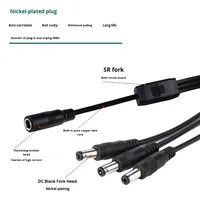 Cable de Alimentación de CC de Cobre con Clasificación IP44, Una Conectora Hembra y Dos/Tres/Cuatro Conectores Macho, Extensión para Luces LED de Exterior, Computadora en Funcionamiento
