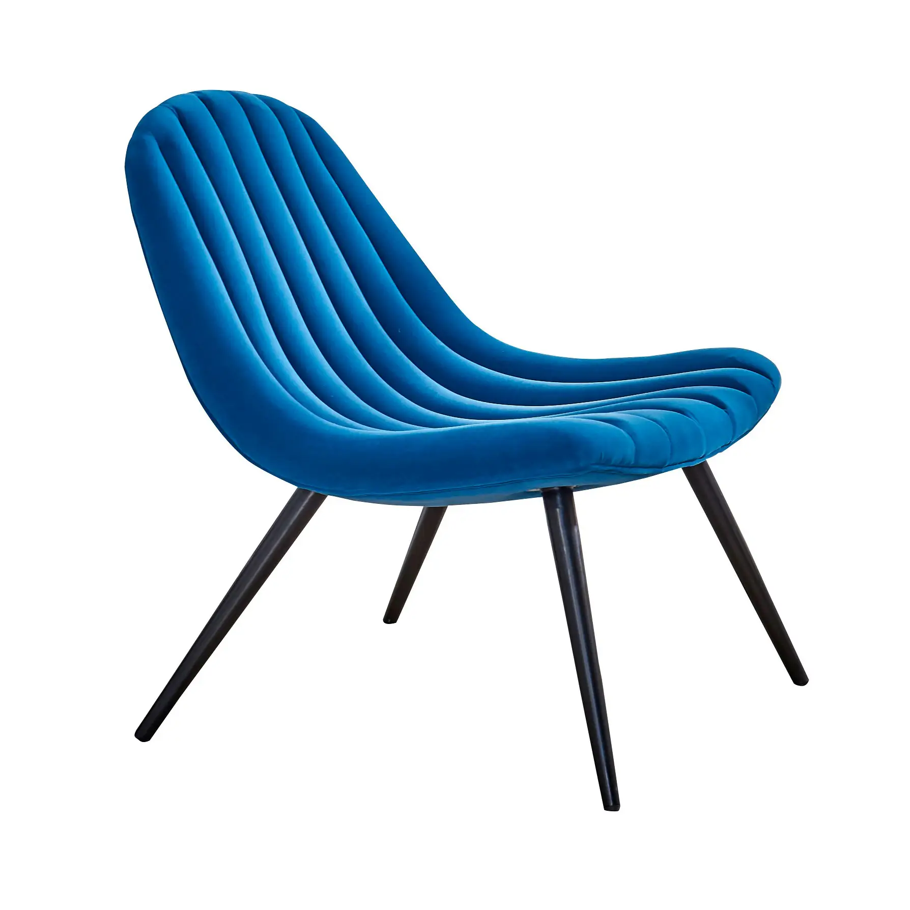 סלון ריהוט סלון קטיפה כחול נוח כיסא נוח עם רגלי מתכת לחדר טלוויזיה