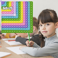 Vente en gros 12x12 Multiplication Math Games Board Times Table Learning Silicone Bubble Pop Fidget Jouets éducatifs Certifié ASTM