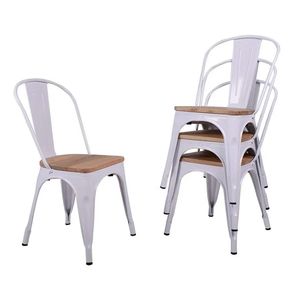 בציר תעשייתי זול עיצוב פשוט stackable מסעדה קפה <span class=keywords><strong>chaise</strong></span> עץ אוכל cadeira <span class=keywords><strong>tolix</strong></span> כיסא עם עץ - Product Image 4