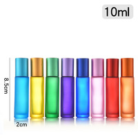 Flacon roll-on en verre mat multicolore de 5 ml et 10 ml pour huiles essentielles, avec embout en acier inoxydable, rechargeable, pour voyage, emballage de flacons de parfum