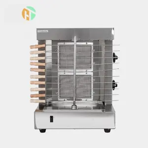 Teller Top 2 Brander Gas Doner Maker Machine Mini Elektrische Kebab Kip Rotisserie Machine