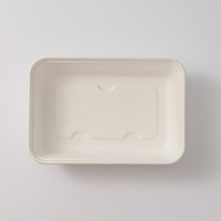 Vaisselle en fibre de canne à sucre Bagasse Pulp 400ml Box 100% Compostable Lunch Box Restaurant Party Food Containers
