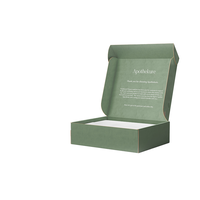 Boîtes en carton ondulé imprimées, enveloppes personnalisées vertes avec logo, emballages de vêtements de marque, boîtes d'expédition imprimées
