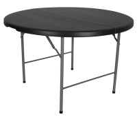 Table pliante portable ronde de 120 cm pour pique-nique en plein air, patio, table pliante en plastique HDPE blanche de 4 pieds pour le camping