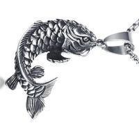 Collier religieux pendentif poisson en acier inoxydable collier poisson chanceux collier motard amulette poisson celtique bijoux punk rock hip hop bijou nouveau