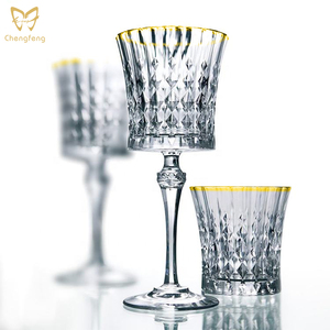 Elegante Copa de <span class=keywords><strong>Vino</strong></span> de Cristal con Grabado de Diamantes - Product Image 1