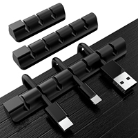 Support de câble USB en silicone avec support et crochet 7-5-3-2-1 fentes Organisateur de cordon pour bureau voiture maison bureau-gestion des pinces de câble