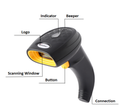 AiGather IP52 Scanner de codes à barres mains libres 1D/2D filaire sans fil USB pour téléphone mobile Android IOS POS