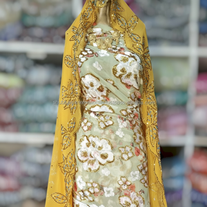 Maqbal Dirac en velours somalien avec motif floral et belle couleur pour mariage et événements spéciaux - Product Image 1