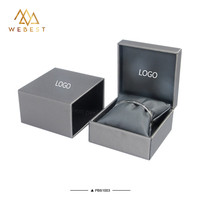 Webest — boîte d'emballage de bijoux en cuir PU, logo personnalisé pour bagues et pendentif