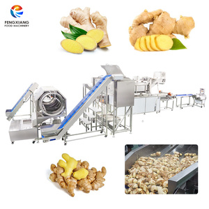 Ligne de traitement du gingembre personnalisée 1T/H, machine de lavage, de pelage, de blanchiment et de découpe du gingembre - Product Image 1