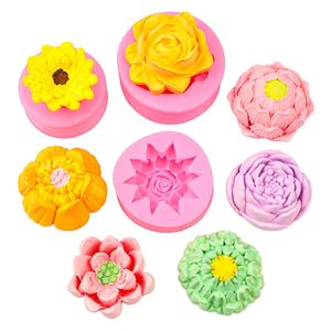 <span class=keywords><strong>Lotus</strong></span>, Tournesol, Rose Fleur Série Moule En Silicone Décoratif, Fondant, Chocolat Aromathérapie Gypse, Colle Goutte À La Main - Product Image 6
